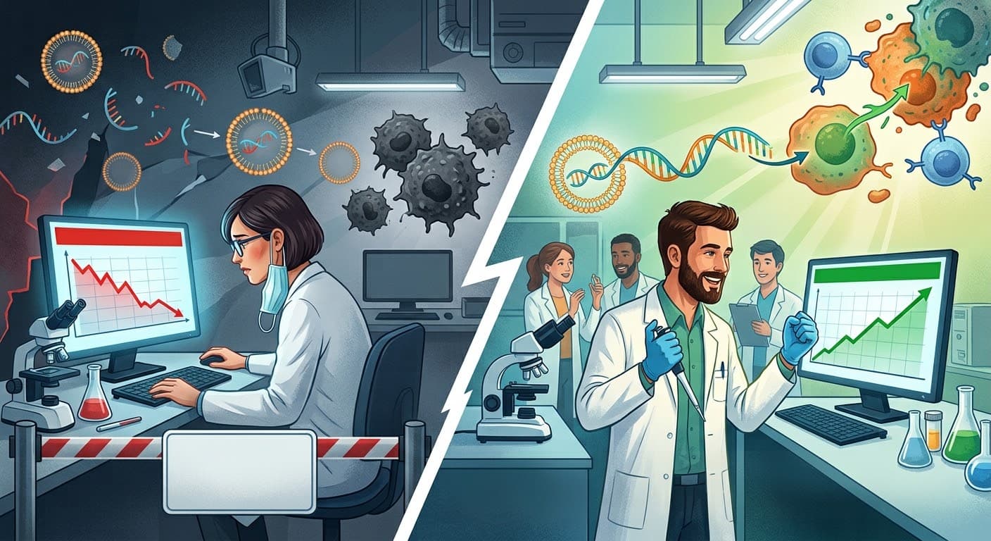 Immagine dell’articolo Vaccini a mRNA contro il cancro: uno studio si ferma, un altro vince